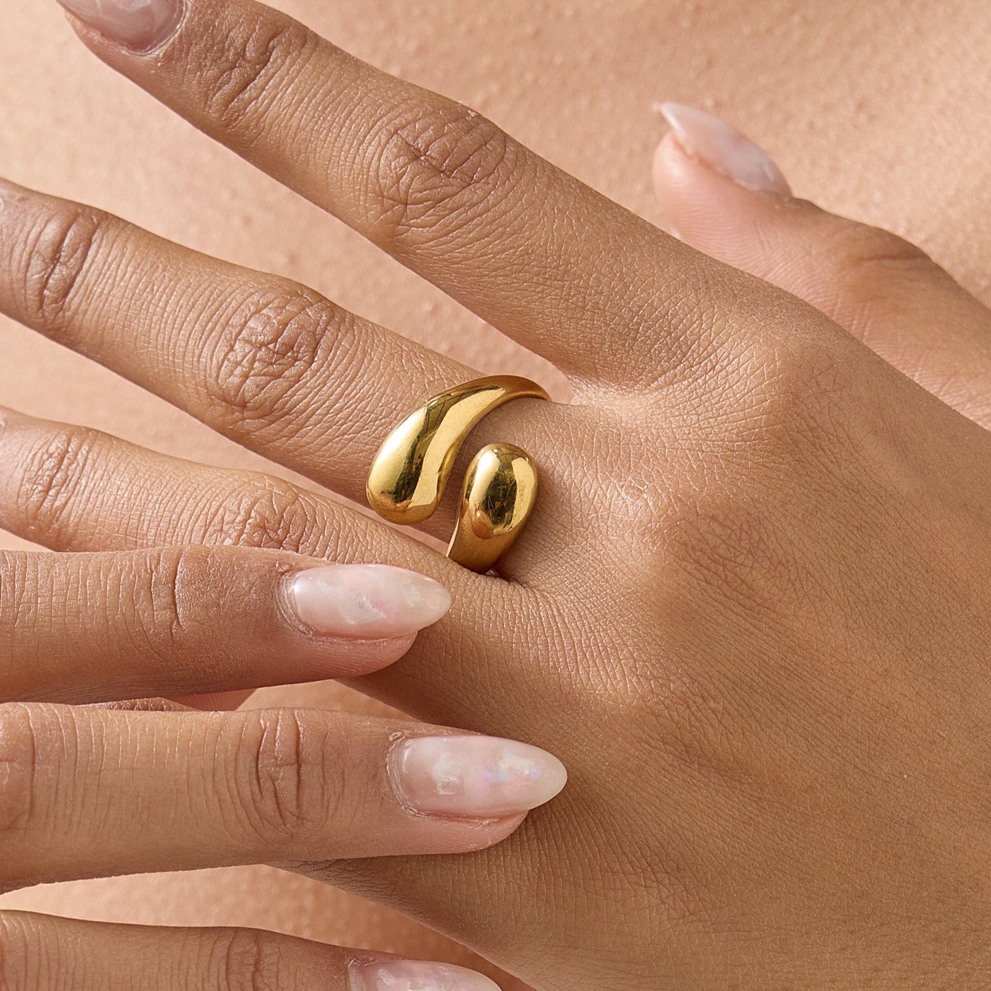 Steel Female Fashion Minority Water Drop Stainless Rings