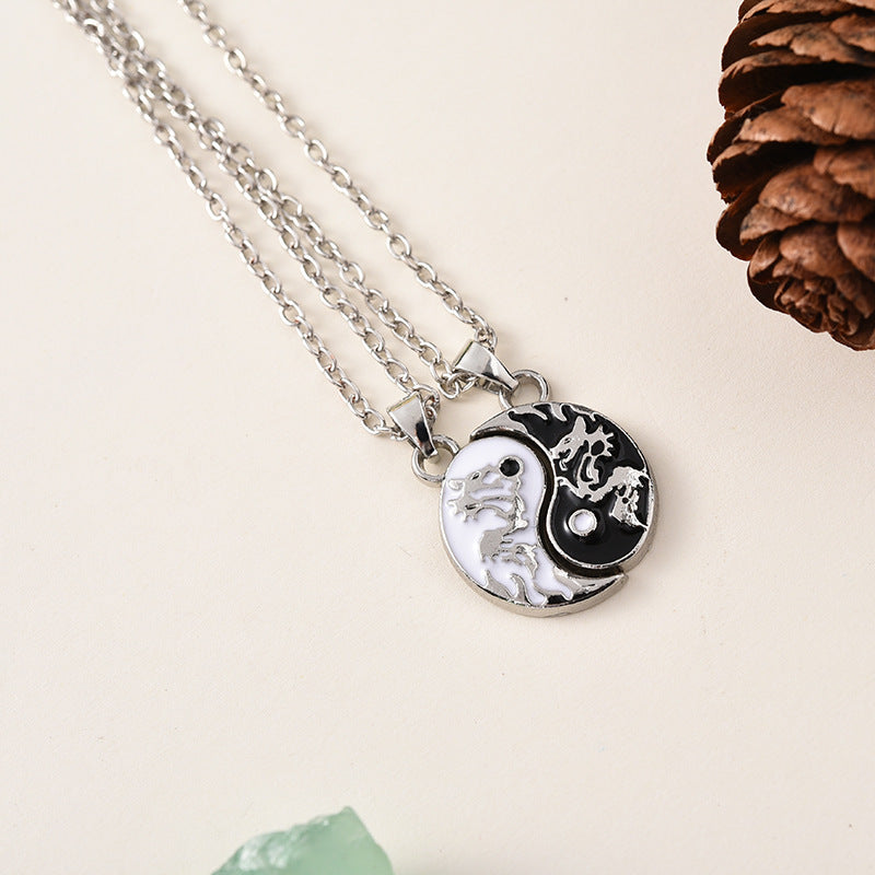 Popular Sun Moon Lovers Appetizer Stitching Necklace