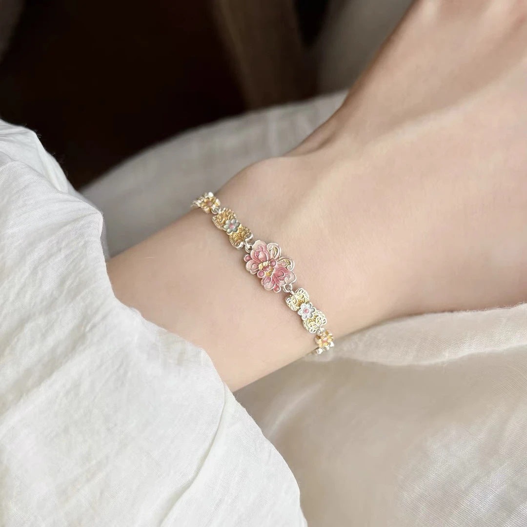 Butterfly Enamel National Style Chinese Female Light Luxury Minority High-grade Bracelets
