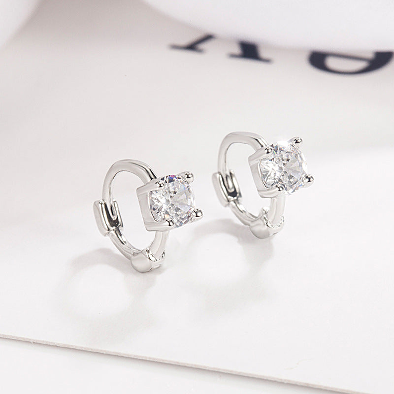 Women's Small Simple Zircon For Niche Design Summer Bone Temperament Earrings