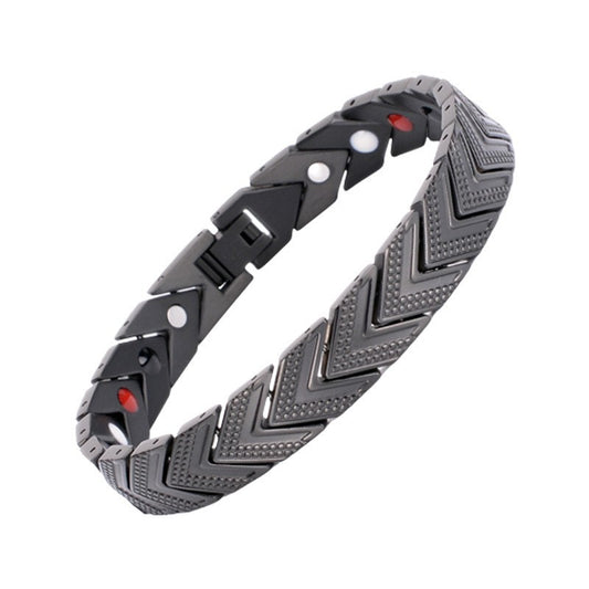 Stainless Steel Three-color Stitching V-shaped Titanium Bracelet
