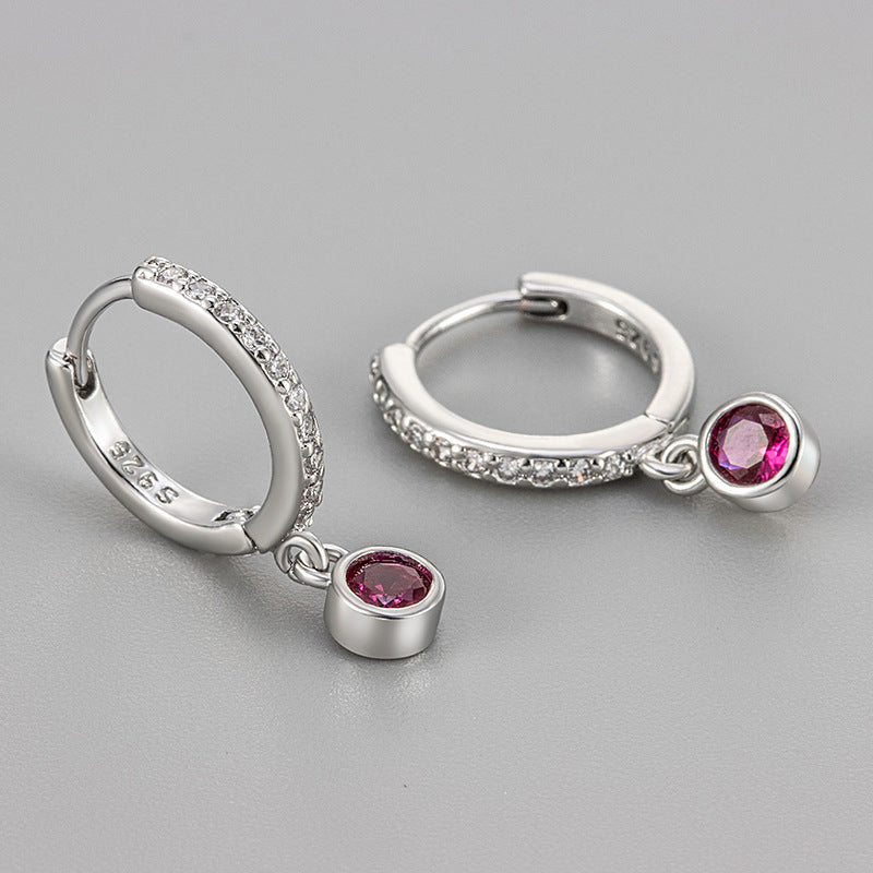 Pattern Round Zircon Simple Elegant Trendy Ear Buckle