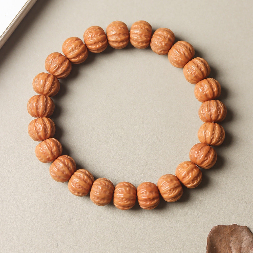Monkey Head Walnut Glossy Love Fart Peach Single Bracelets