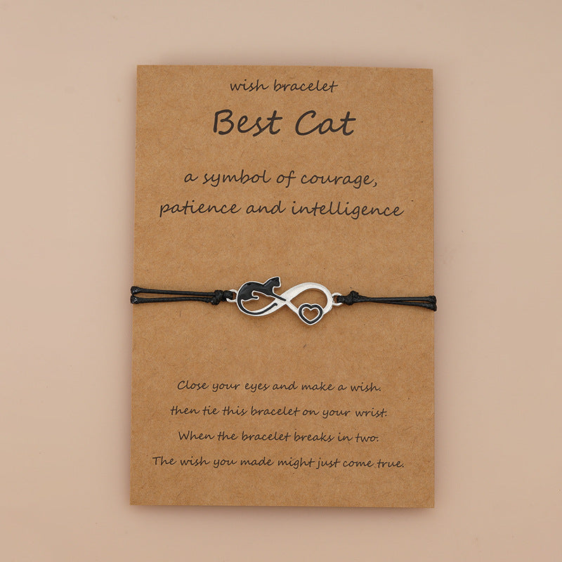 Cat Card Style Alloy Woven Adjustable Bracelets