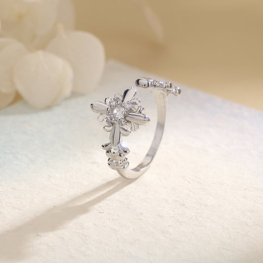Key Zircon Cold Unisex Style Diamond Ring