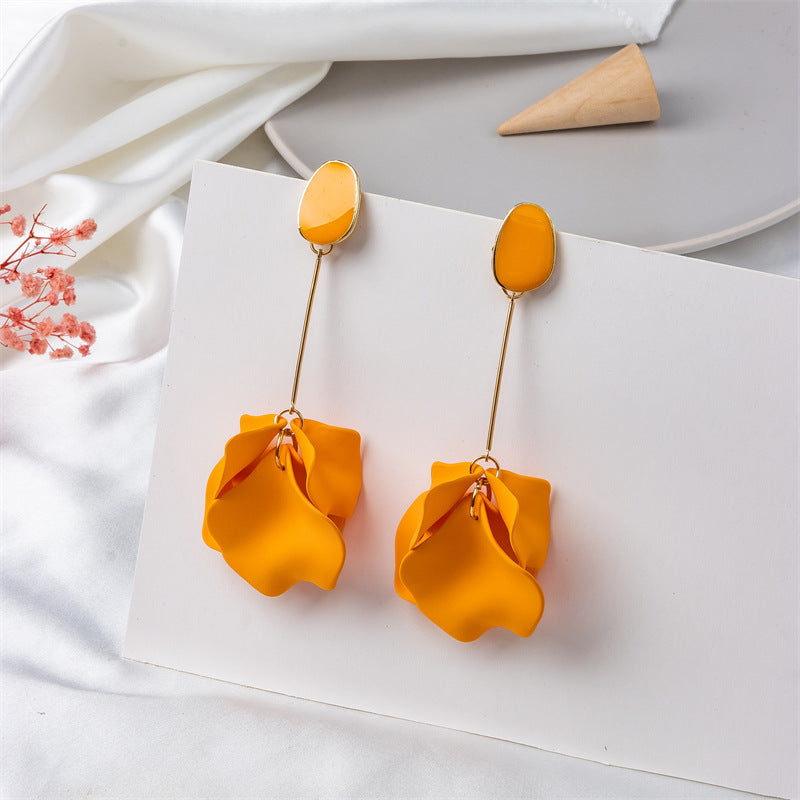 Summer Flower High Profile Fashion Petal Earrings