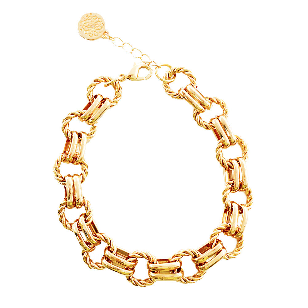 Women's & Men's Fashion Exquisite Double Buckle Metal Thick Bracelet