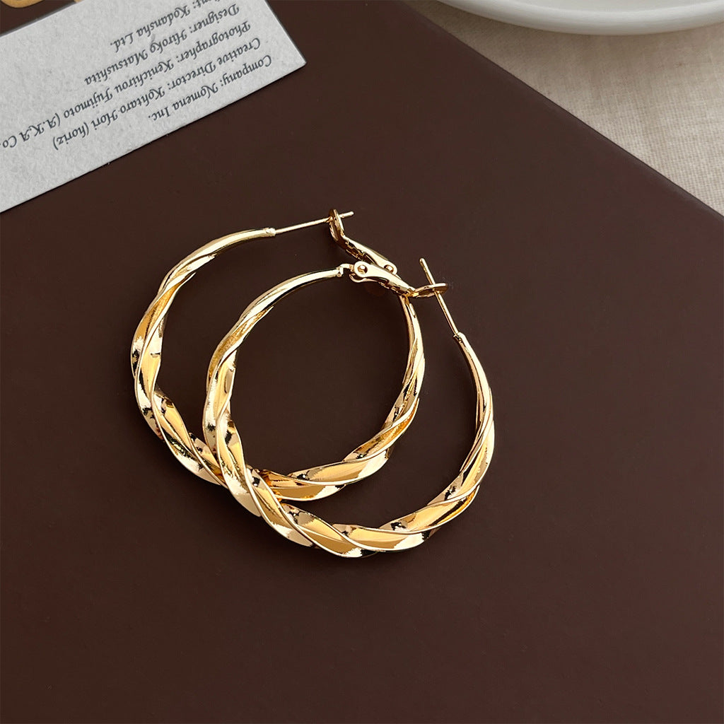 Women's Minimalist Exaggerated Big Ear Fashionable Temperament Personalized Cold Style Simple Earrings
