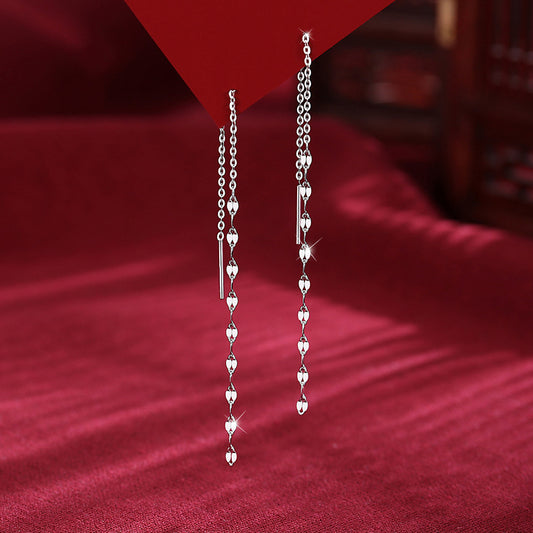 Women's Sequined Trendy Long Tassel Twisted Pieces Simple Cold Style Live Earrings