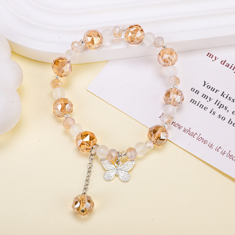 Glass Korean Style White Chalcedony Fresh Girlfriend Gifts Bracelets