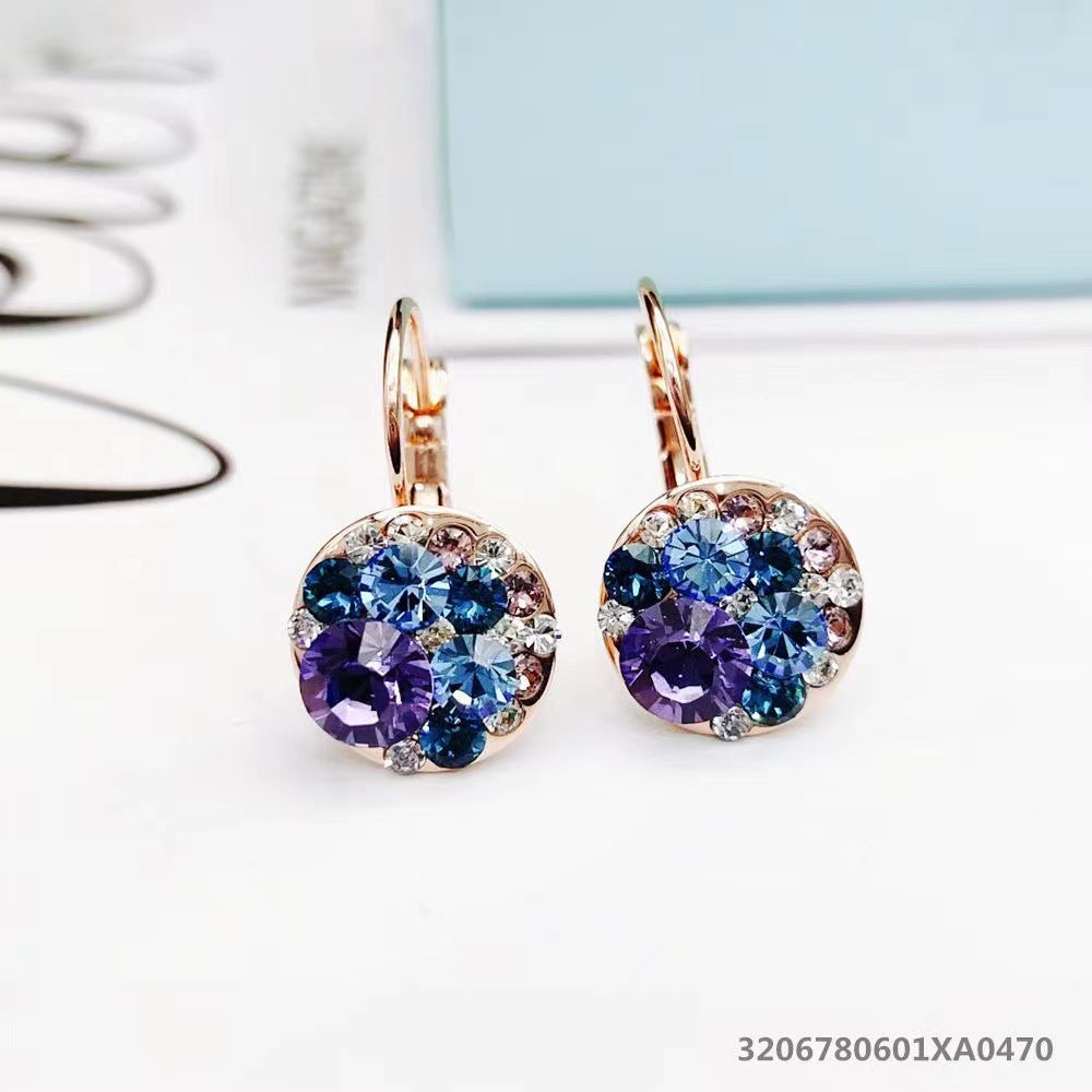 Cute Mickey Rose Gold Crystal Trendy Temperament Personality Super Earrings