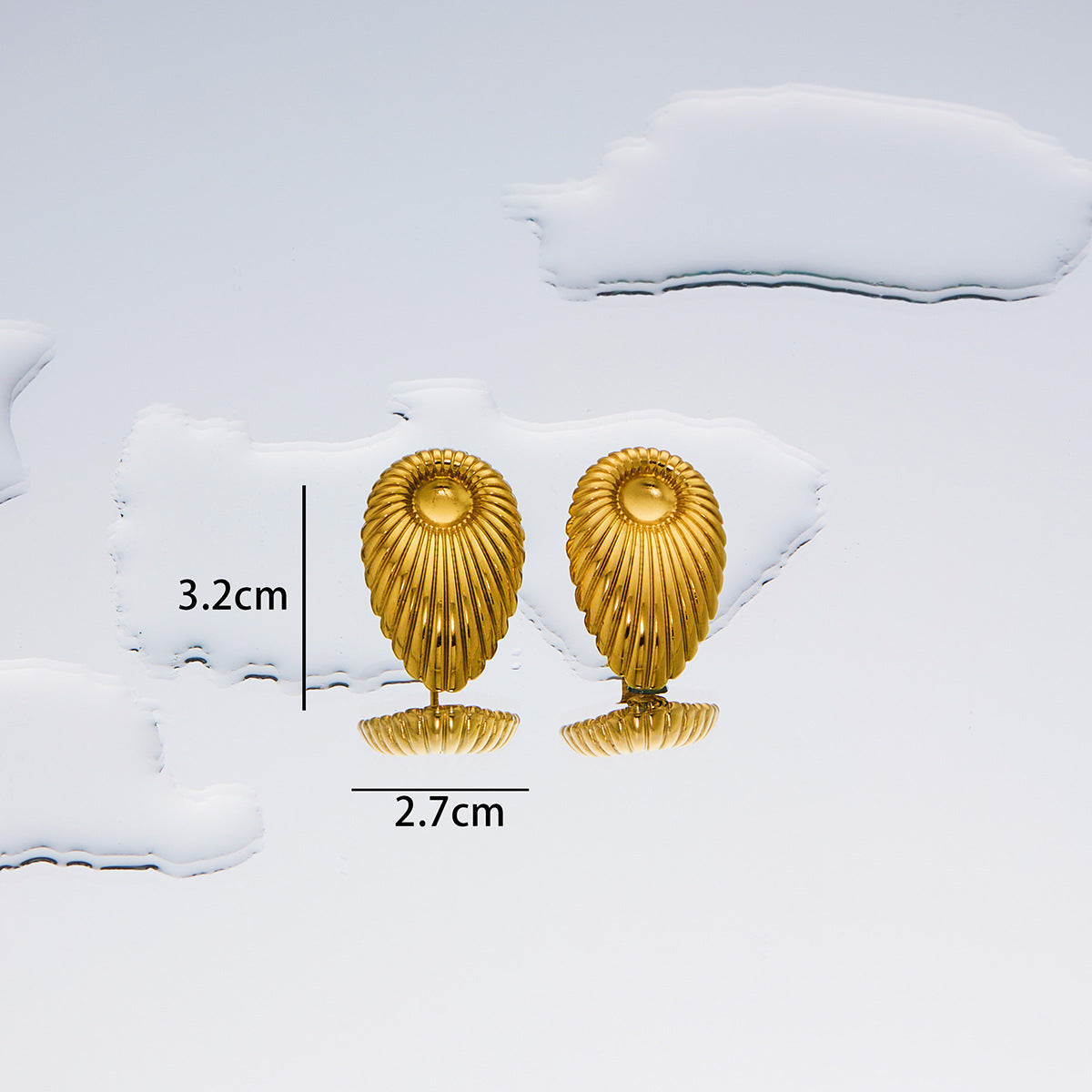 Women's Fashion Exaggerated Titanium Steel Ear High Sense Design Electroplating Stud Earrings