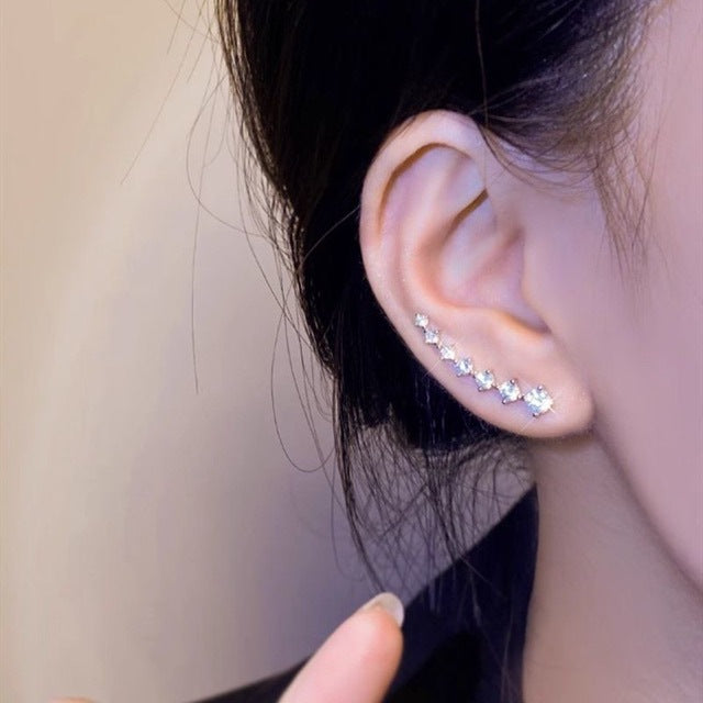 Of Dual Purpose Zircon Ear Clip One Word Hook Creative Earrings