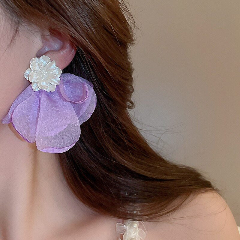 Seaside Vacation Style Flower Tassel Female Atmosphere Fairy Beaded Rings