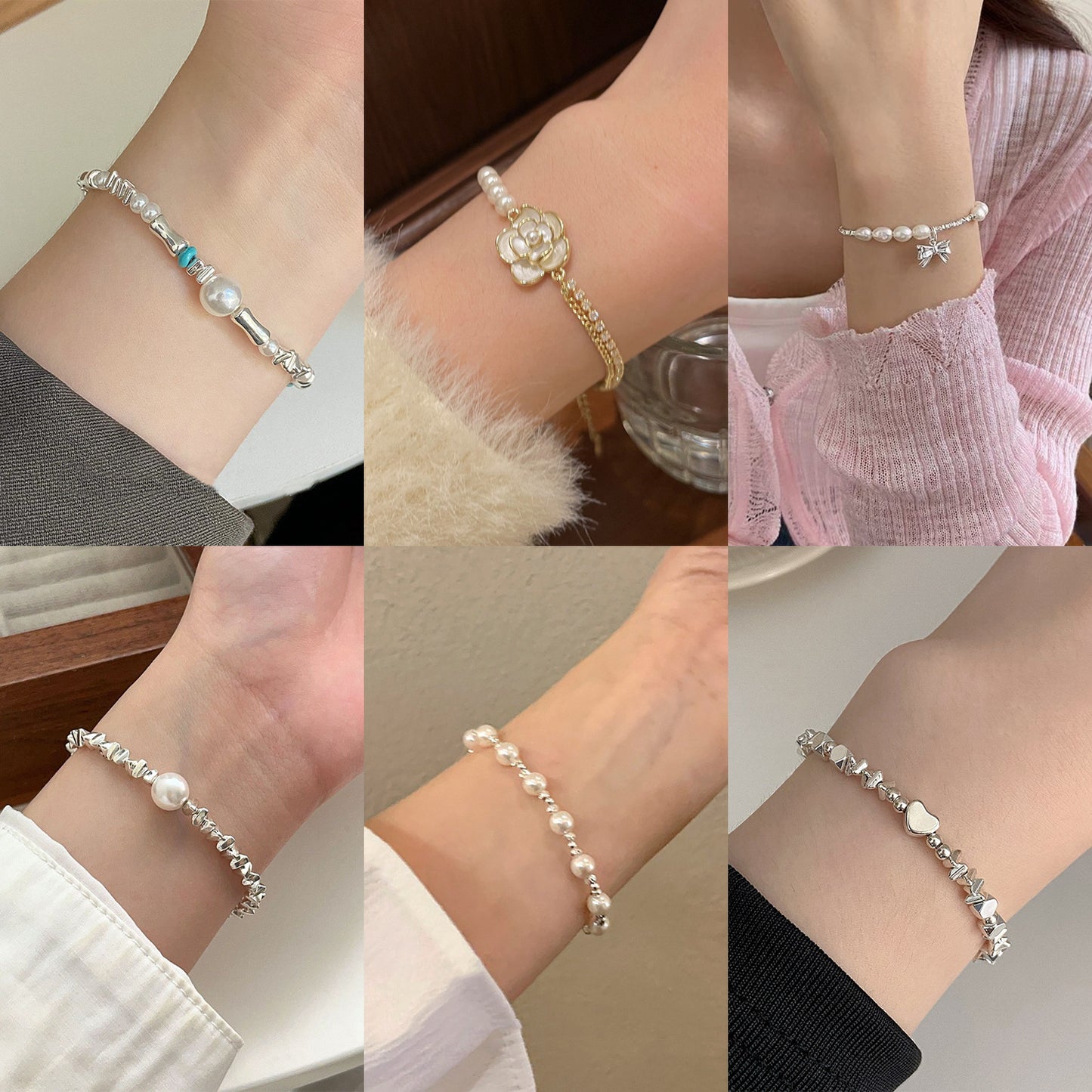 Fashion Temperament Small Pieces Of Sier Pearl Female Design Bracelet