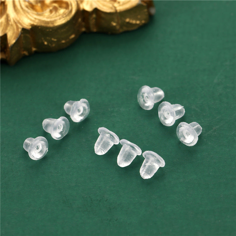 Back Plug Silicone Transparent Plastic Eardrops Stud Earrings