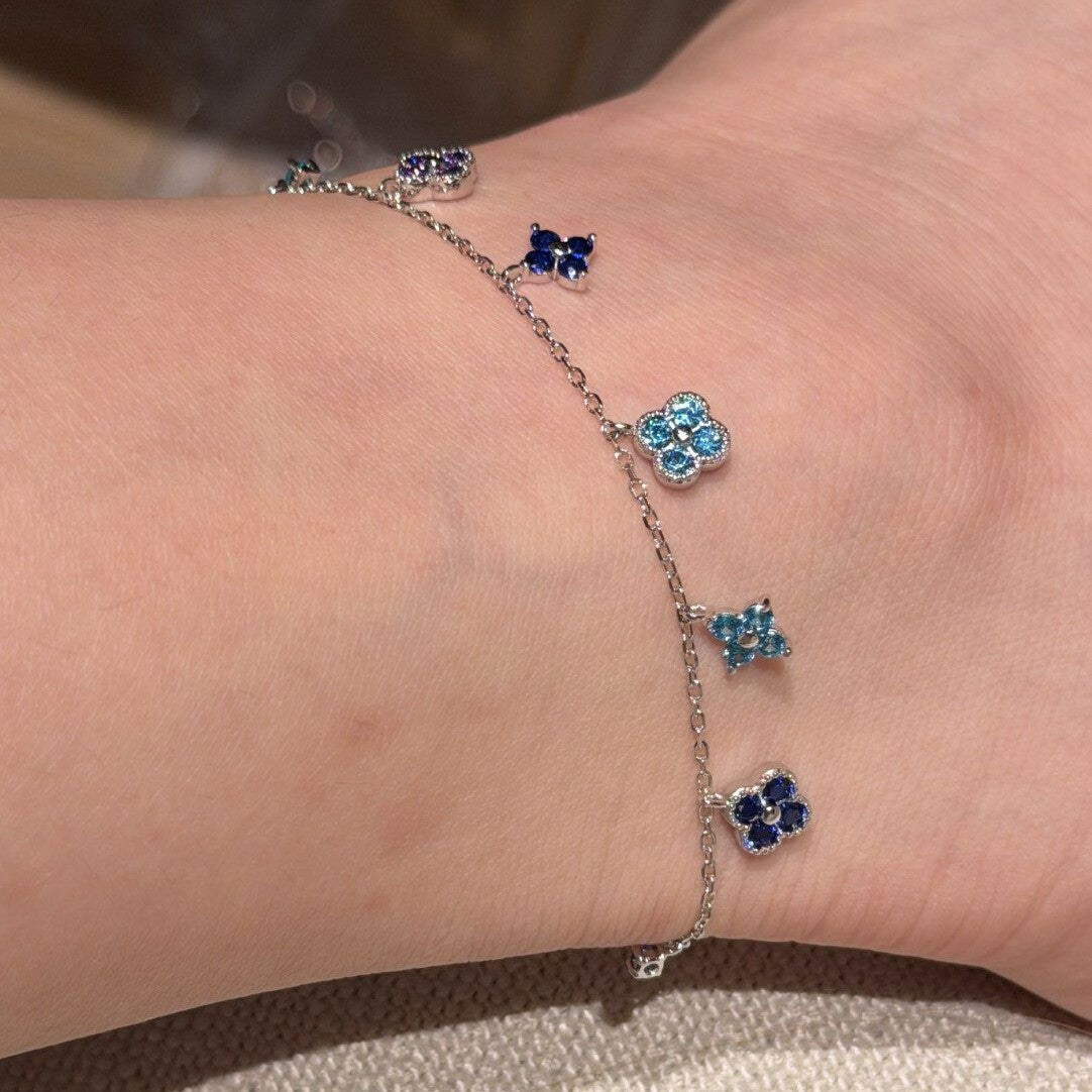 Women's Colorful Dopamine Lucky Four-leaf Clover Fashion French Entry Lux Twin Bracelet