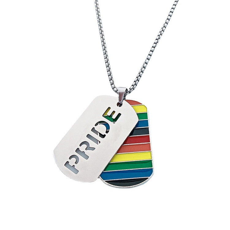 Army Color Titanium Steel Korean Style Male Female Pendants