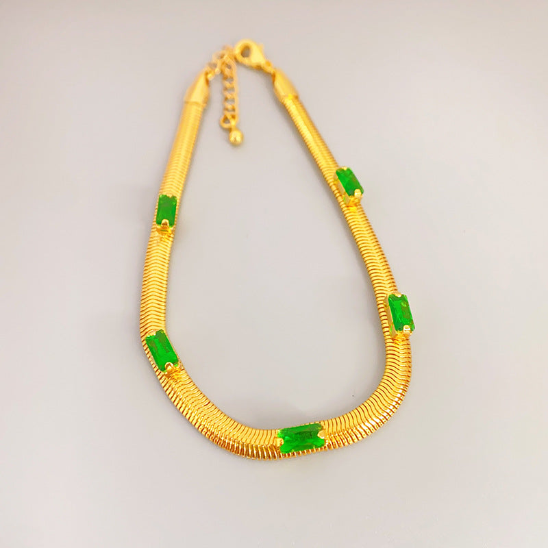 Women's Copper Gold-plated Fashion Snake Bones Chain Light Luxury High-grade Necklace