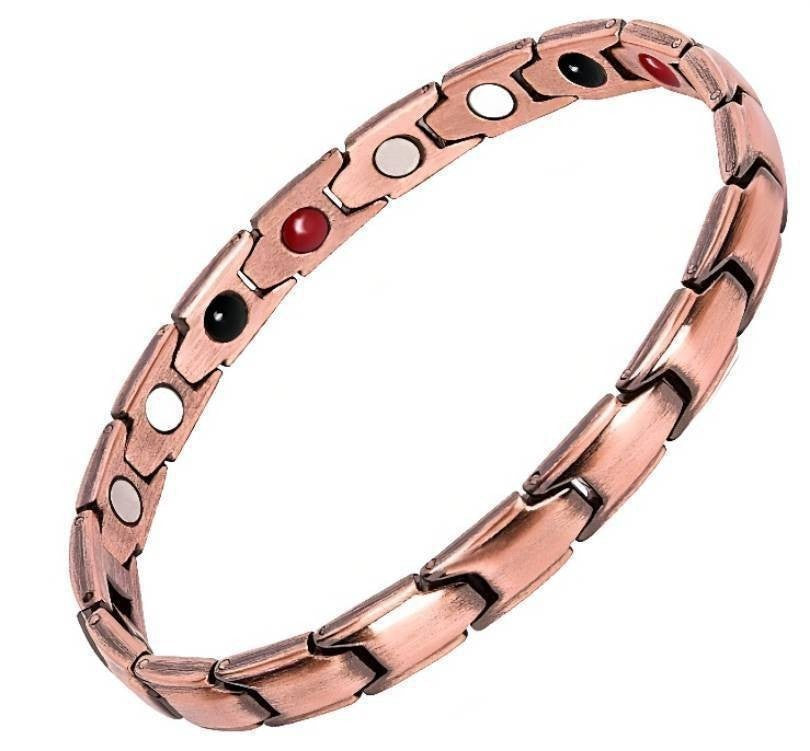 Men's Metal Bronze Magnet Retro Wide Row Bracelets