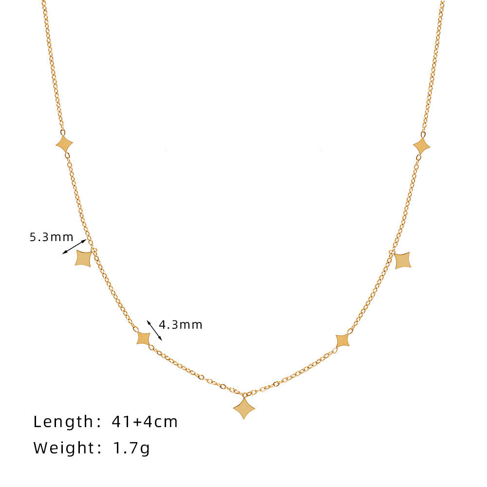 Women's Summer Diamond Titanium Steel For Light Luxury Clavicle Chain Necklaces