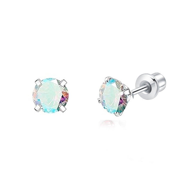 For Titanium Steel Zircon Hat Thread Stud Earrings