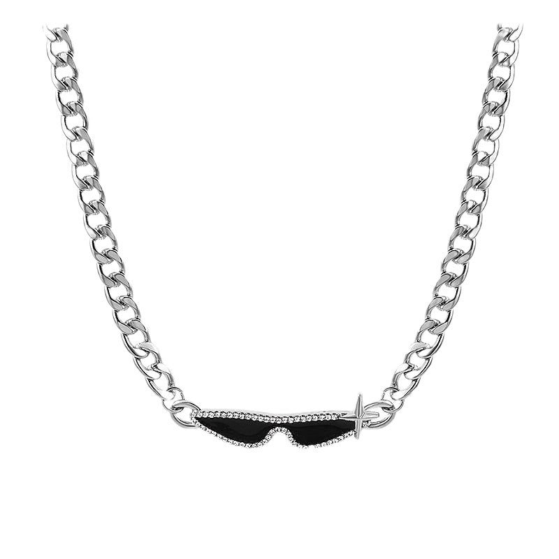 Women's Titanium Steel Sweet Cool Cuban Trendy Hip Necklaces