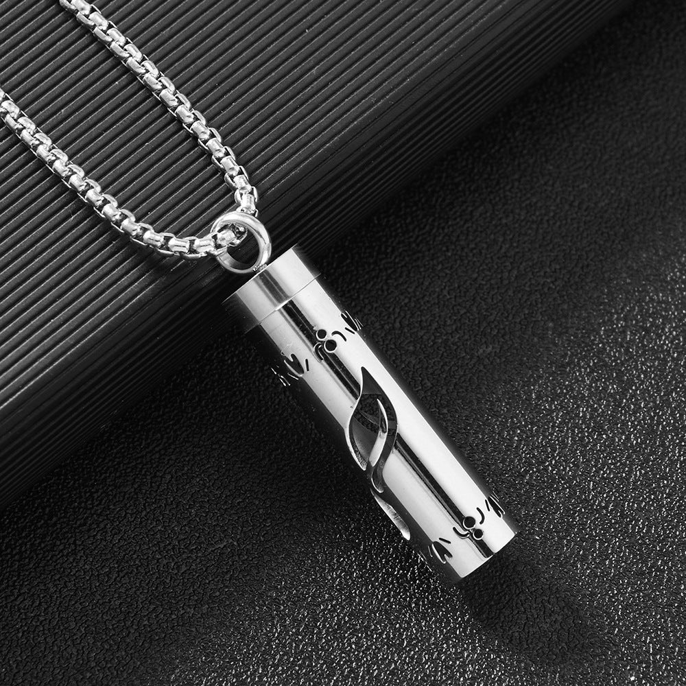 Women's & Men's Titanium Steel Perfume Aroma Diffuser Essential Oil Box Pendants