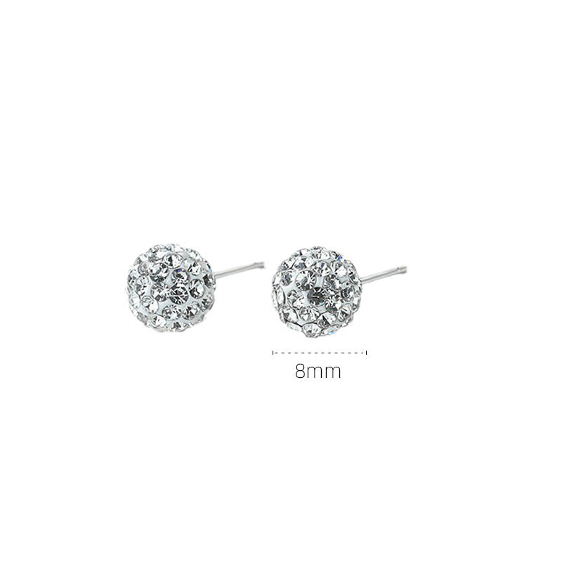 Women's Ball For Full Of Rhinestone Shiny Exquisite Korean Fashion Temperament Stud Earrings