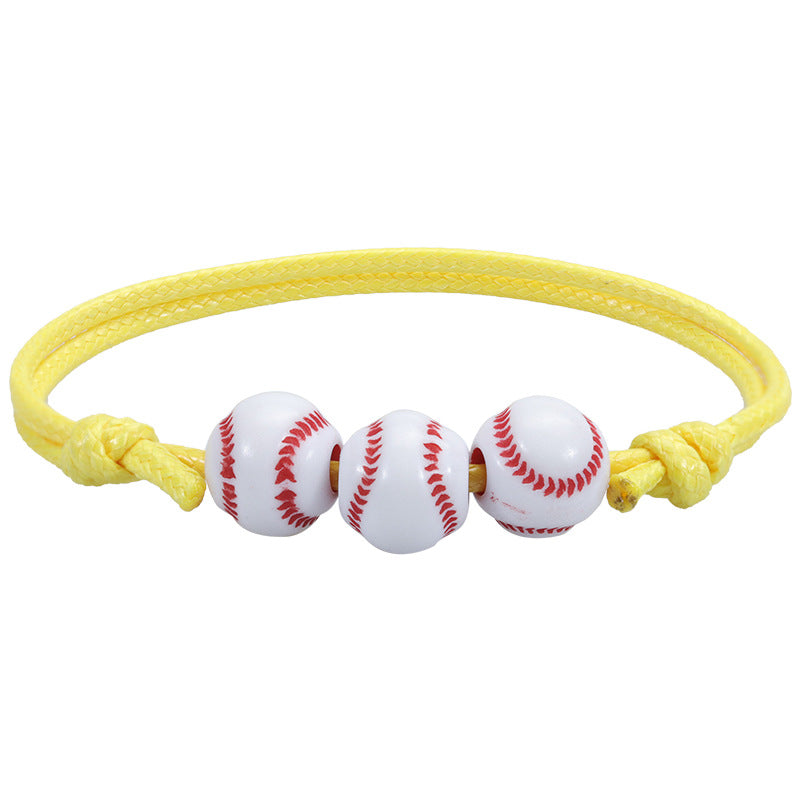 Basketball Baseball Wax Line Woven Softball Tennis Rugby Bracelets