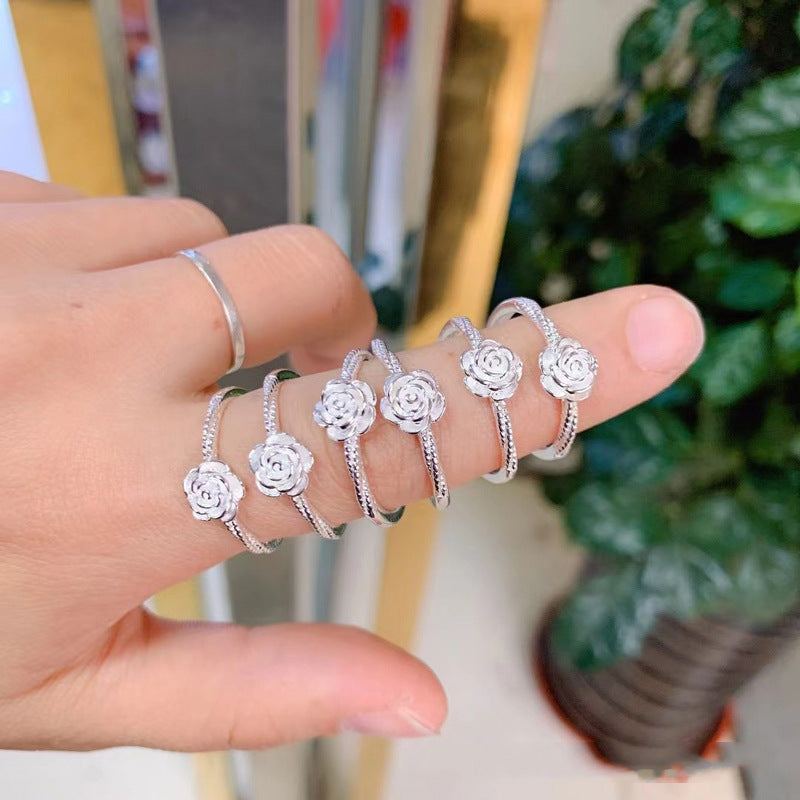 Retro Twist Rose Gentle Elegant Wind Camellia Rings