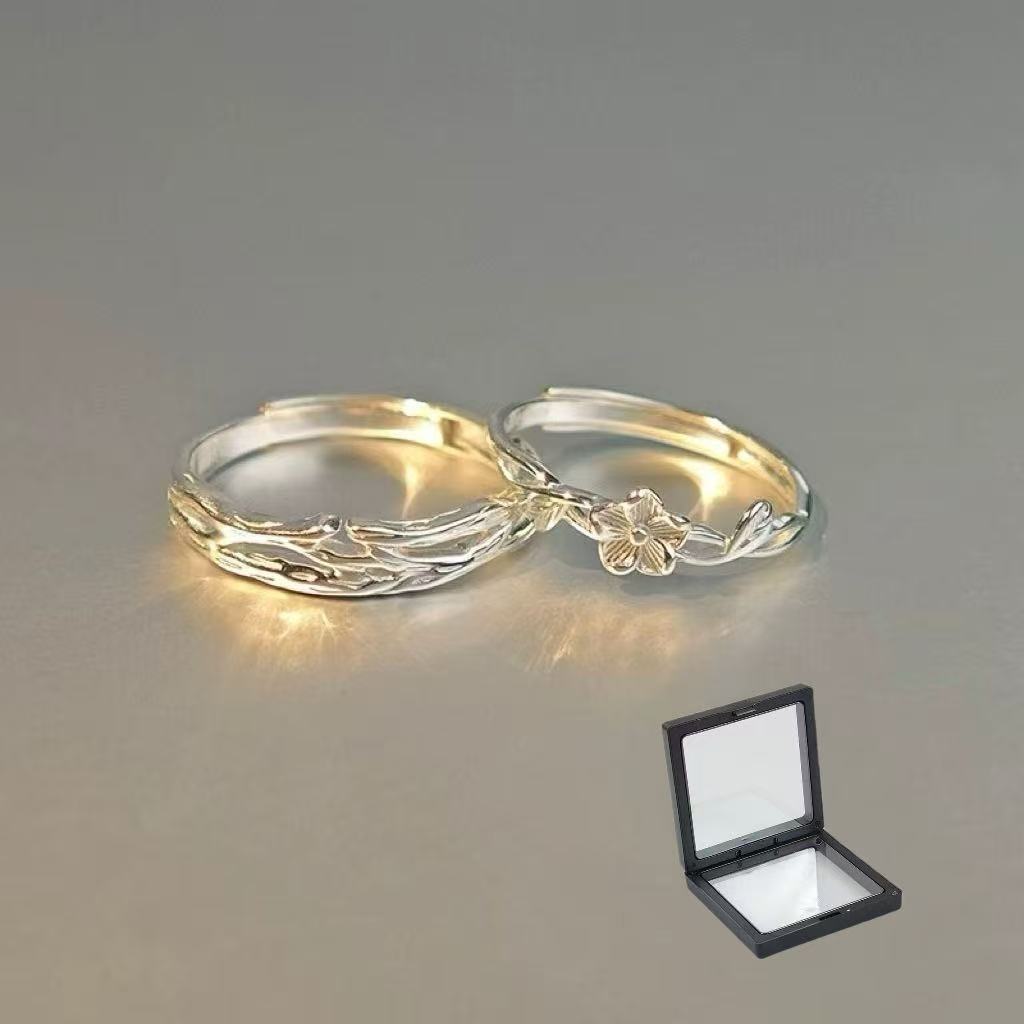 Couple Jasmine Flower Niche Simple Open Gift For Boyfriend Or Rings