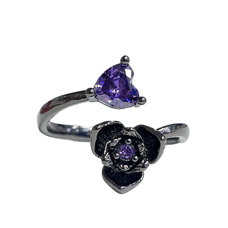 Flower Open Female Temperament Hip Hop Rings