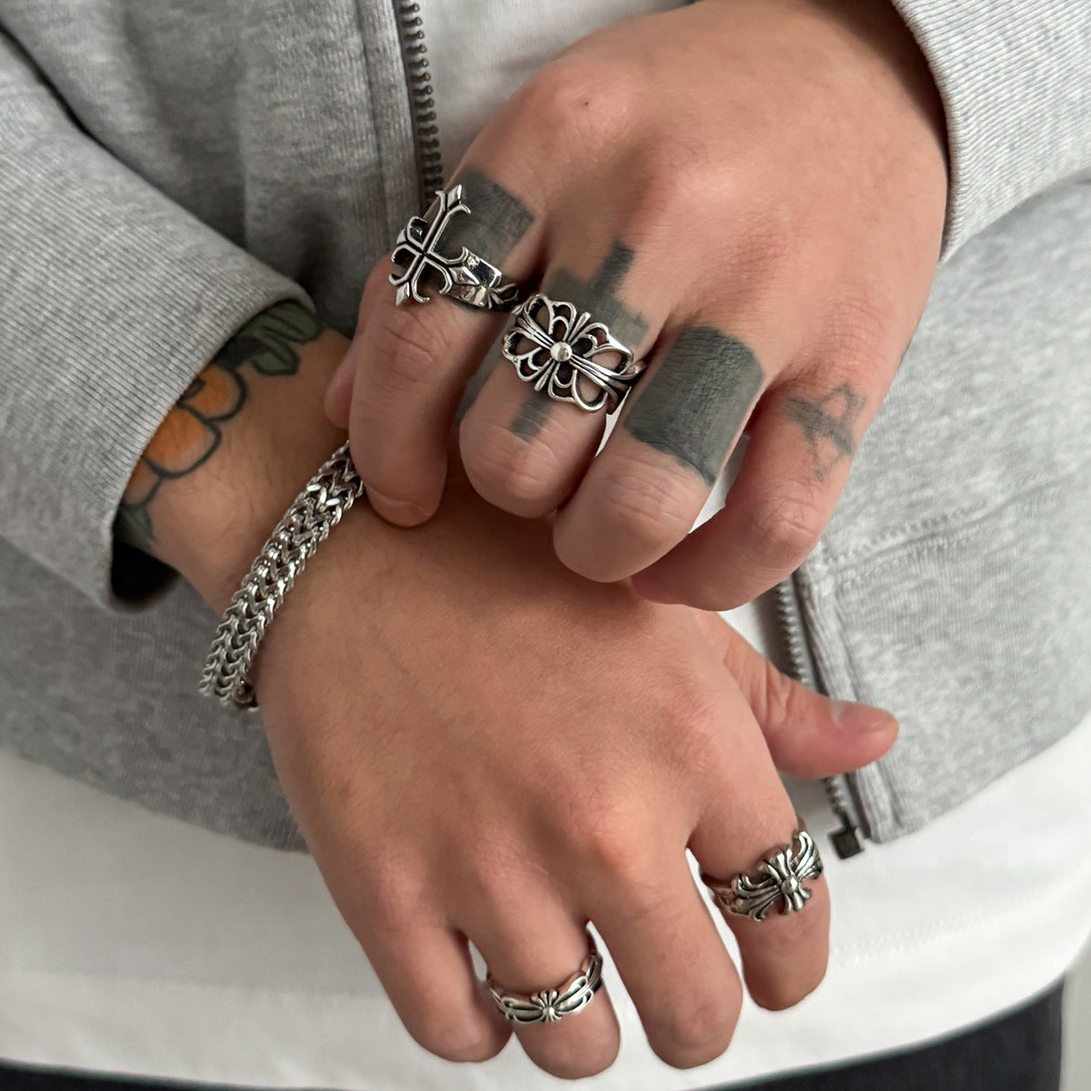 Men's Street Stainless Steel Fashion Personality Cuban Link Bracelets