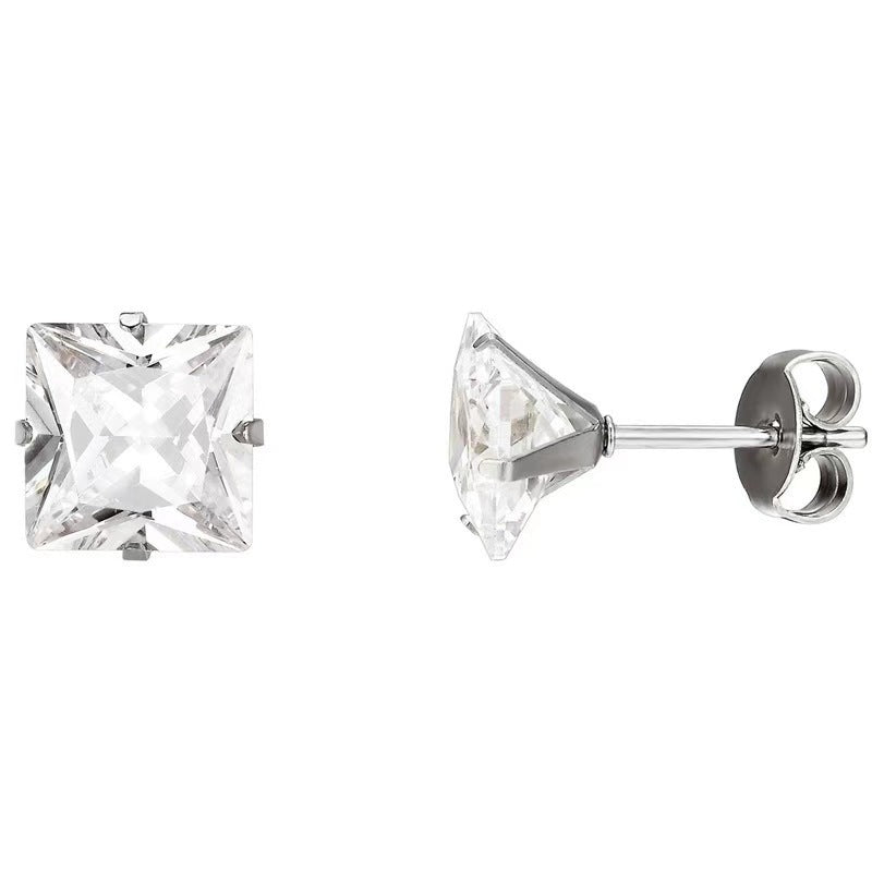 Zircon Butterfly Clasp Stylish White Black Earrings