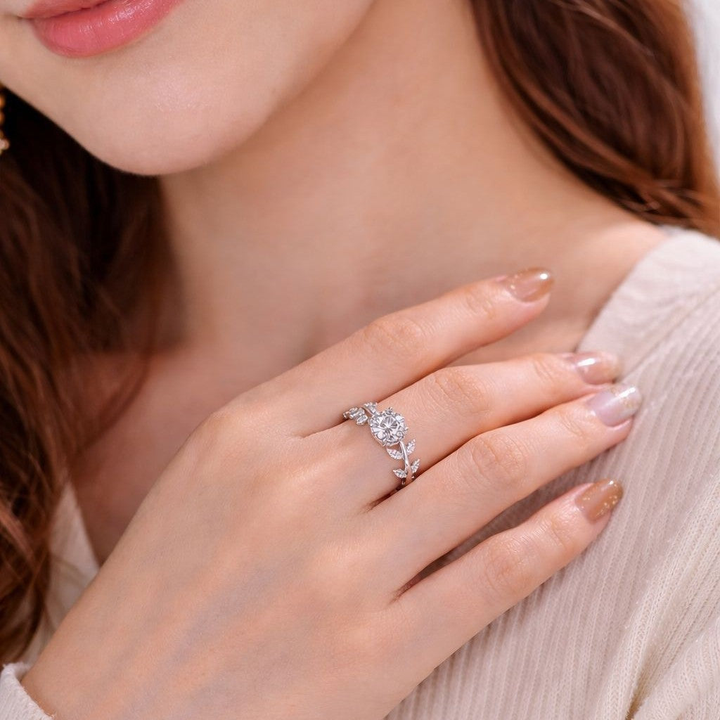 Women's Wind Moon Osmanthus Zircon Niche Sweet Elegant High Sense Opening Rings