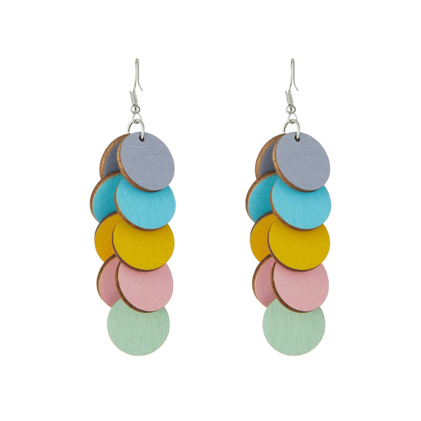 Personality Wood Piece Retro Sweet Vacation Style Beach Earrings