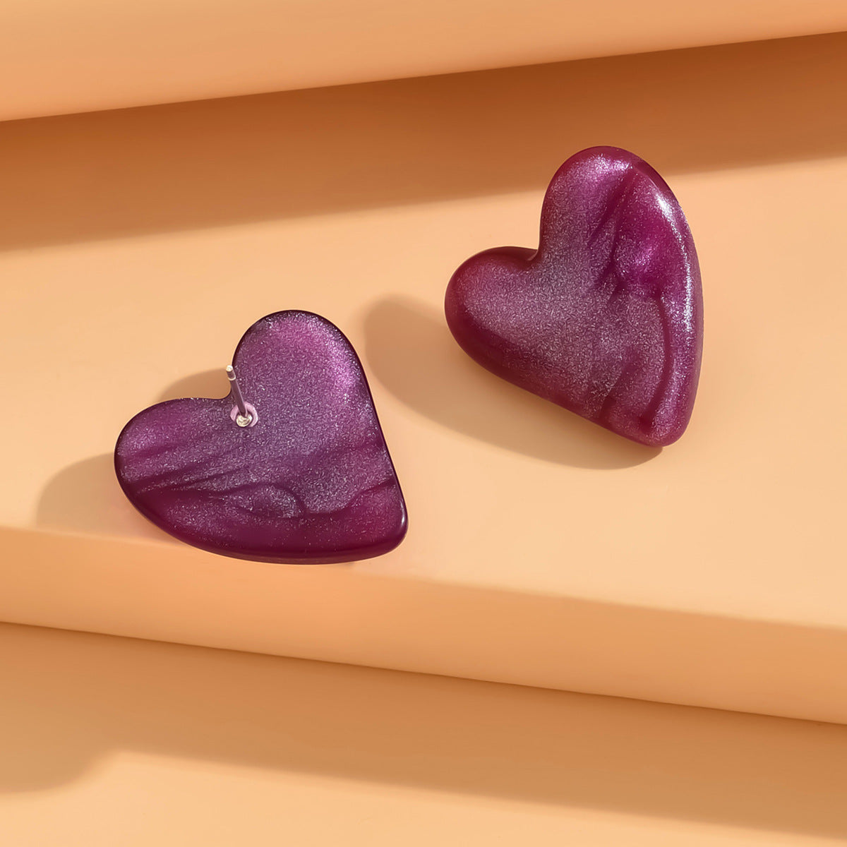 Color Small Love Valentine's Day Simple Fashion Acrylic Earrings