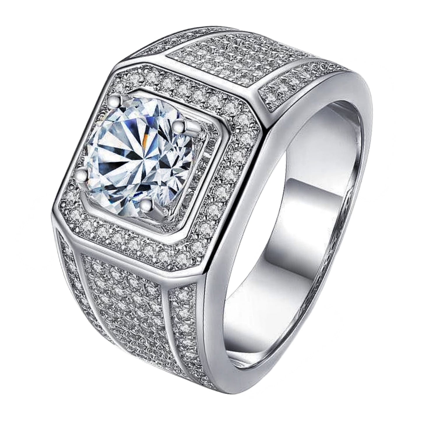 Women's & Men's Korean Simple Personalized Trend Starry Imitation Moissanite Zircon Ring