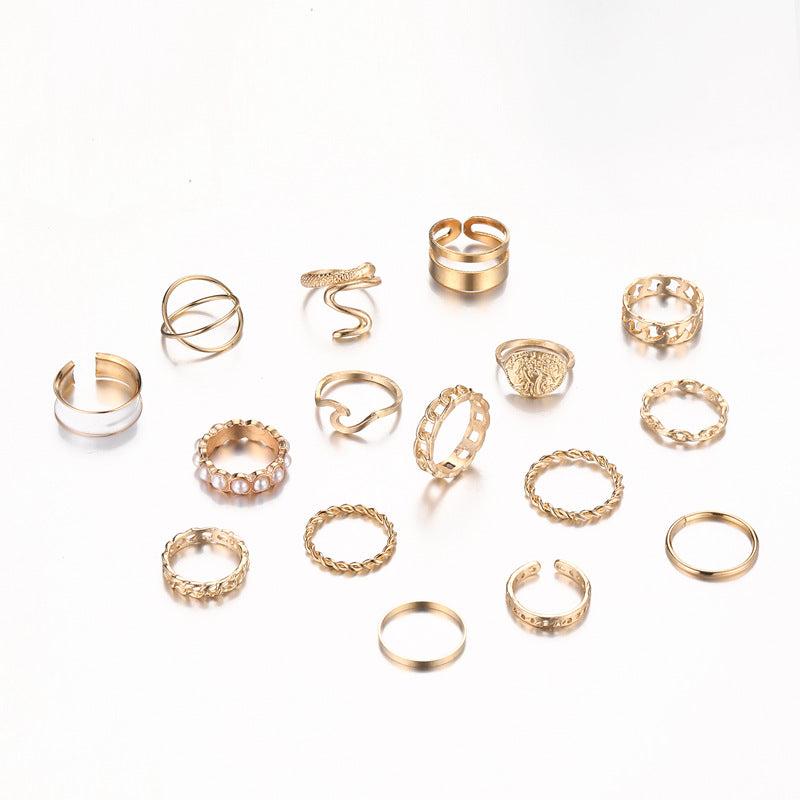 Pearl Twist Personalized Rose Snake-shaped Knuckle Ring