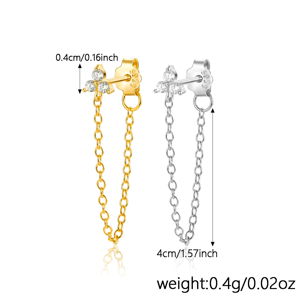 Graceful Chain Single Eight Awn Star Snake Geometric Earrings