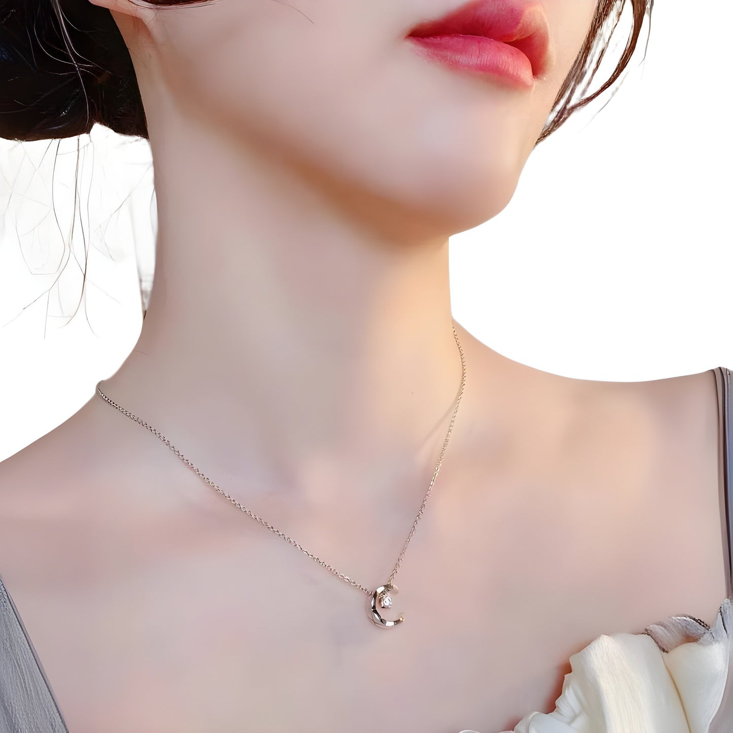 Women's Style High Version V Gold Electroplating Craft Diamond Grid Sailor Necklace
