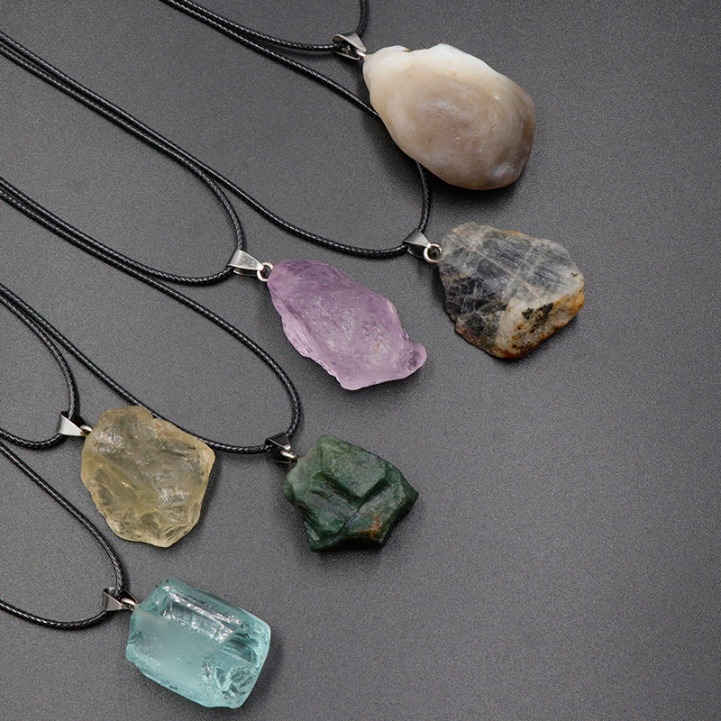 Stone Rough Crystal Agate Multicolor Irregular Pendants