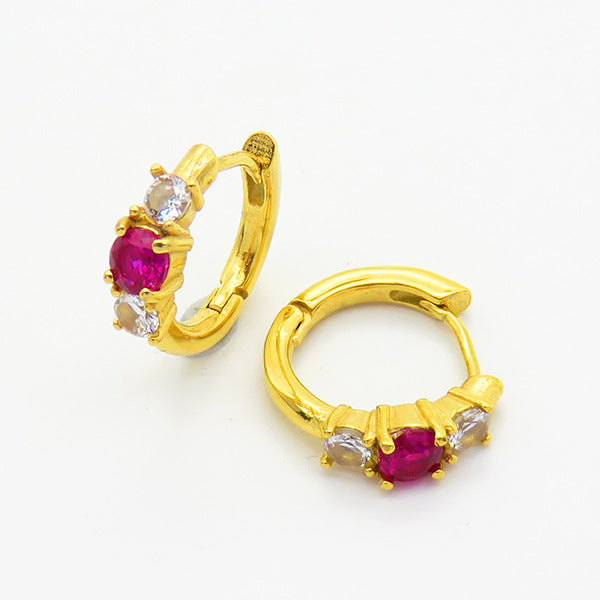 Color Zircon Advanced Design Sense Ear Female Fashionable Earrings
