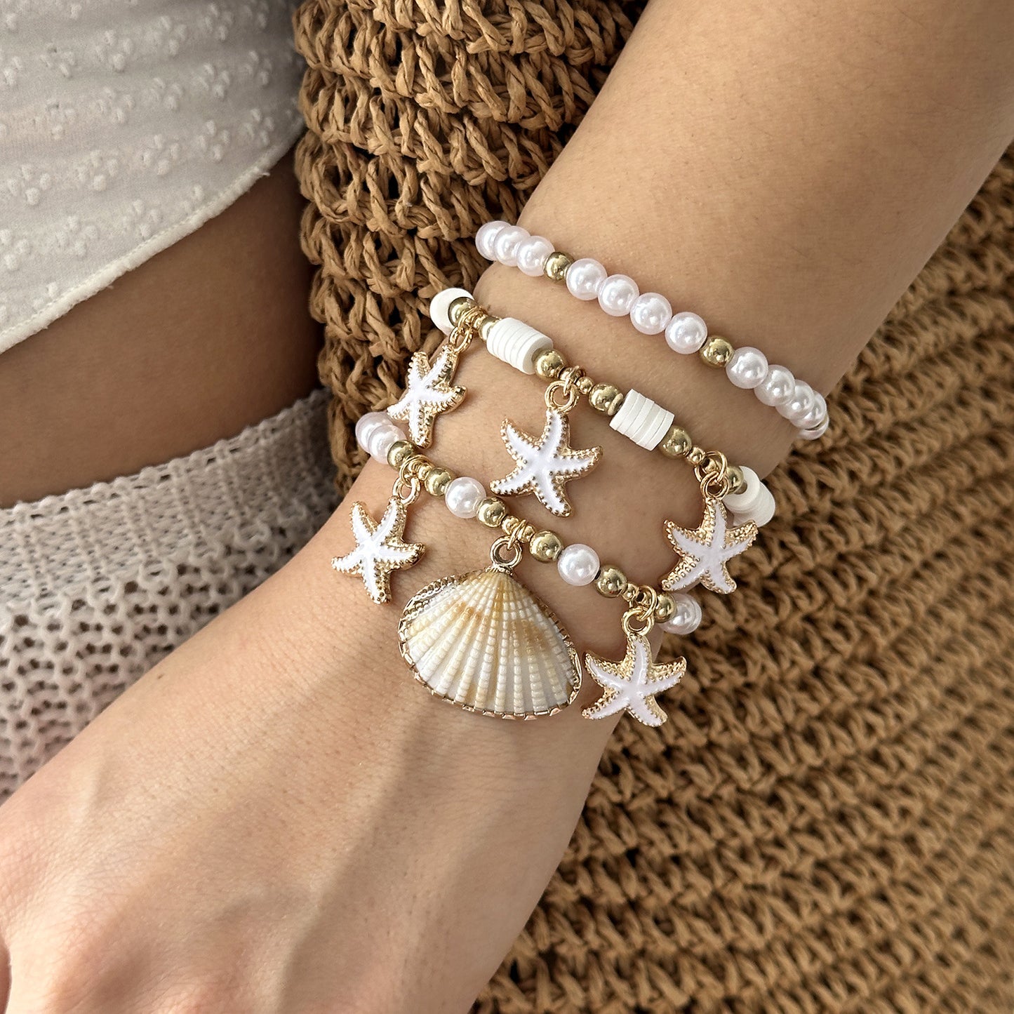 Women's Shell Summer Combination Versatile Niche Bead Bracelet