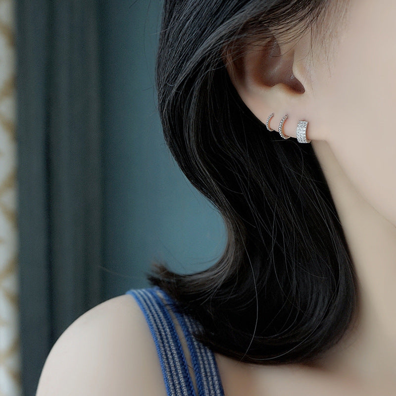 Korean Twist Hoop Simple Elegant Mini Ear Bone Buckle Earrings