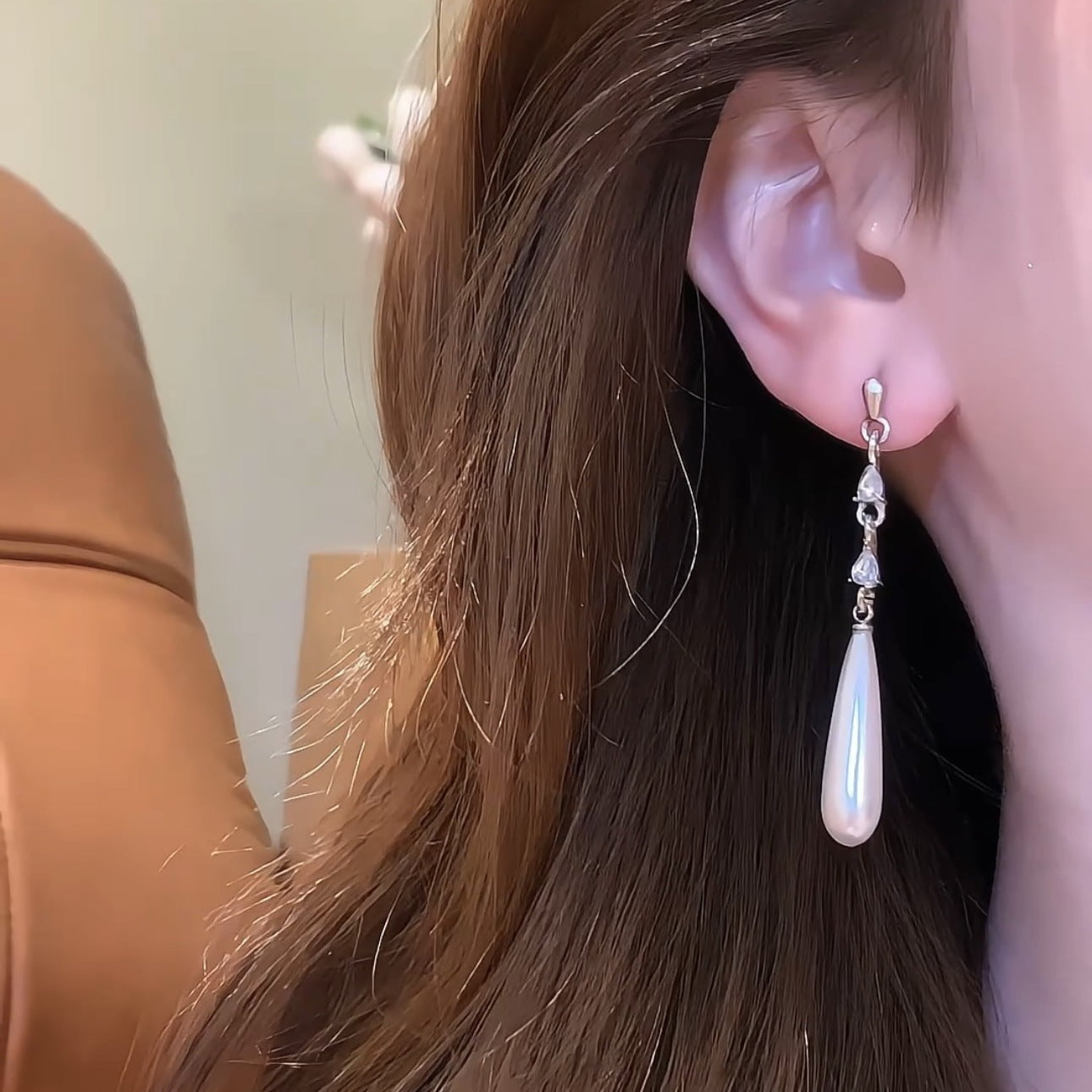 Women's Water Drop Chinese Style Long Light Earrings