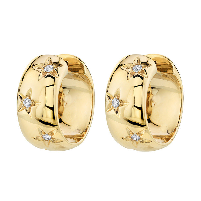 Cold Style Advanced Sensitive Surface Clip Micro Inlaid Ear Buckle