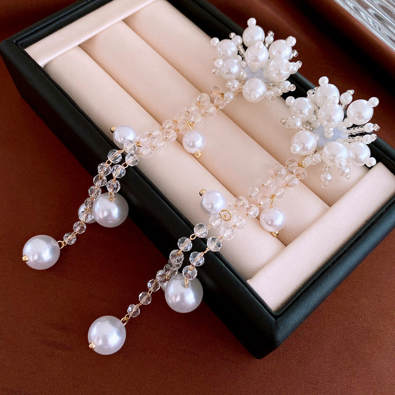 Needle Raffia Fabric White Flower Light Luxury Rings