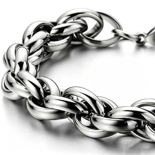 Women's & Men's Stainless Steel Twist Titanium Simple Personality Twisted Chunky Necklace